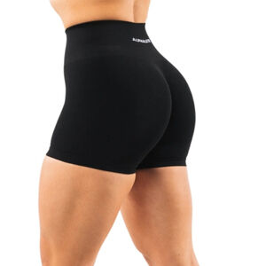 Alphalete Amplify Biker Shorts Medium Black High Rise Scrunch Seam Seamless Gym